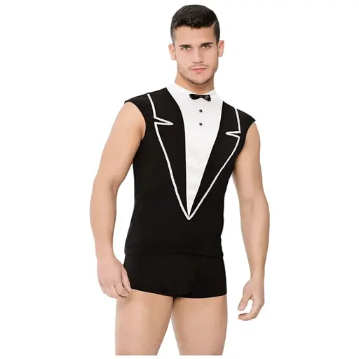 Сексуальний комплект Softline Shirt and Shorts 4604 XL чорний з білим