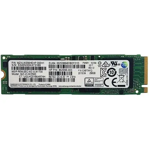 Накопичувач SSD Samsung M.2 2280 256GB PM961 (MZVLW256HEHP) Б/В - фото 1