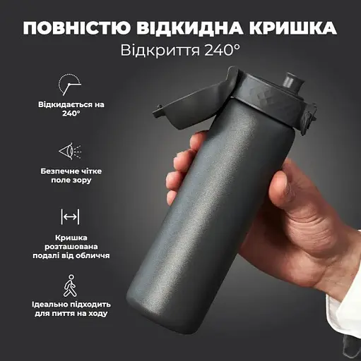 Пляшка для води ION8 металева вакуумна 500 мл Vacuum Insulated Grey (I8TS500GRY) - фото 3
