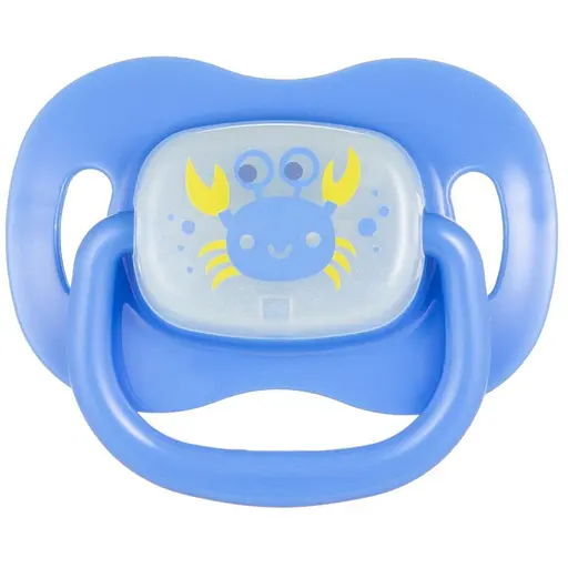 Пустушка Canpol babies Love & Sea силіконова кругла  6-18 міс. блакитна (22/435_blu_new)