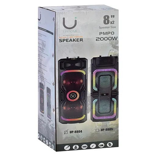 Колонка QL-8804-8805, 25x23x62 см, пластик, вбудований акумулятор, мікрофон, пульт, чорна - фото 7