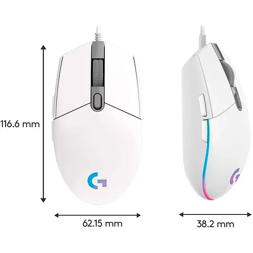 Миша Logitech G203 Lightsync White (910-005797) [134319] - фото 6