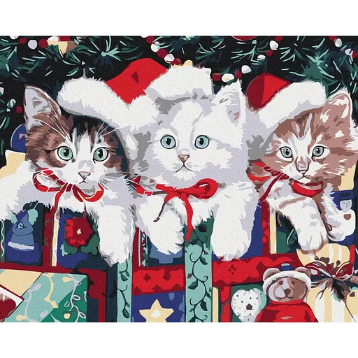 Картина по номерам Новогодние котики Brushme 40x50 см разноцветная 000276632