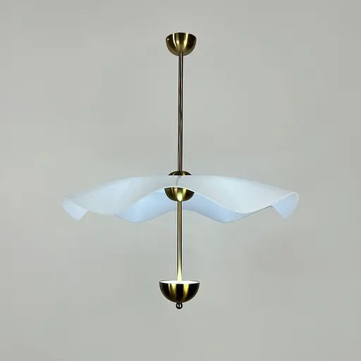 Латунный светильник с белым волнистым плафоном Ø 50 см Ст. SGA3-500-1 AB | Line F - фото 5