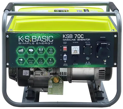 Генератор Синхронний KonnerSohnen Basic KSB 70C, 230В, 5-5.5кВт, ручний стартер, 66.6кг / 5000 Вт / Бензин (KSB70C) - фото 1