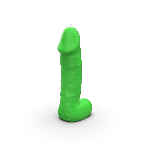 Свічка у вигляді члена Pure Bliss Mini Green 15 см - фото 2