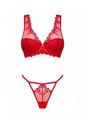 Комплект білизни Obsessive Lonesiay S/M червоний - фото 5