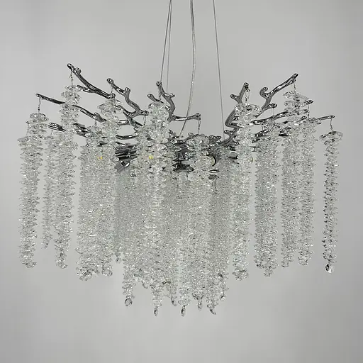 Вишукана підвісна срібна люстра з кришталевим камінням Ø 50 см | Арт. 33001-460 CH | Line F - фото 3
