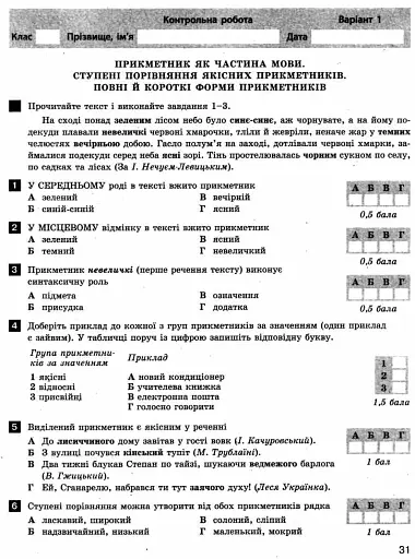 Українська мова та література. 6 клас. Тестовий контроль результатів навчання - фото 5