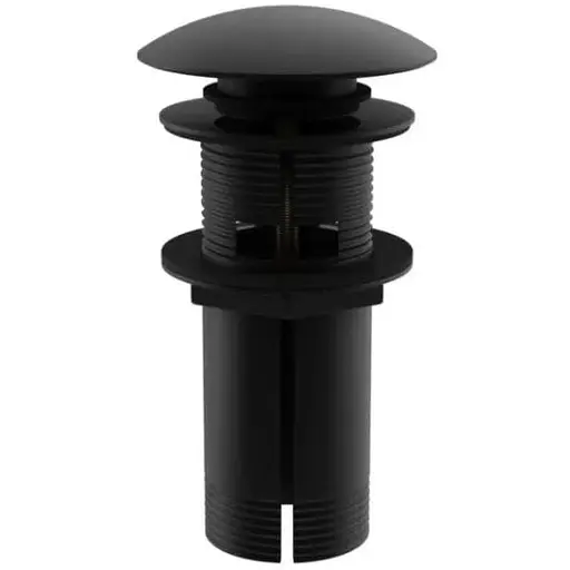 Донний клапан для раковини Kohlman click-clack Black з переливом EB, Чорний матовий - фото 1