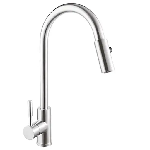 Смеситель для кухни с выдвижным изливом Mixxus SUS 014-A SS0022 Нержавеющая сталь - фото 1