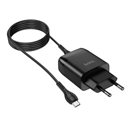 МЗП Hoco C72Q Glorious QC3.0 18W (1USB-A) + кабель USB to MicroUSB Чорний - фото 3
