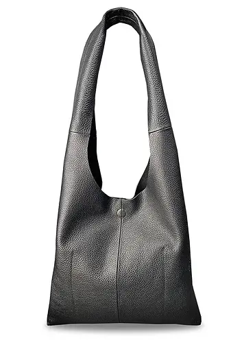 Шкіряна сумка шопер Nika чорний зернистий - фото 4