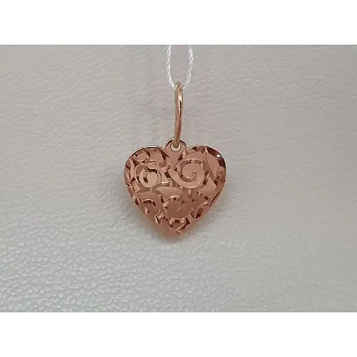 Золотая подвеска "Сердце".  440723 - фото 2