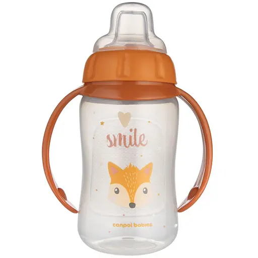 Кружка тренировочная Canpol babies Cute Animal с силиконовым носиком 320 мл оранжевая (56/512_ora)