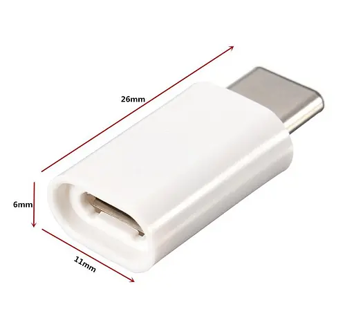 Переходник USB3.1 Type-C --> Micro USB (OTG) белый - фото 2