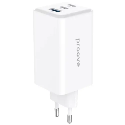 Мережевий зарядний пристрій Proove Pocket GaN Max, білий, 100 Вт, 2xType-C (65 Вт + 30 Вт, PD3.0) / 1xUSB (30 Вт, QC3.0) - фото 1