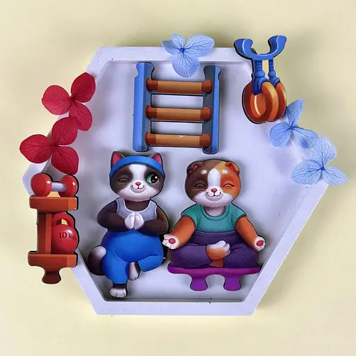 Деревяний пазл-вкладиш Котячий літній будинок (ПСД272) PSD272 - фото 5