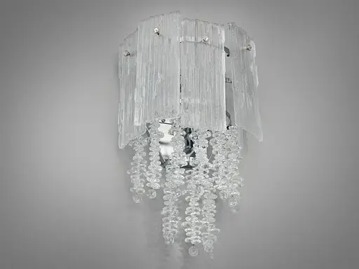 Бра з кришталю на 2 лампи, хром - фото 3