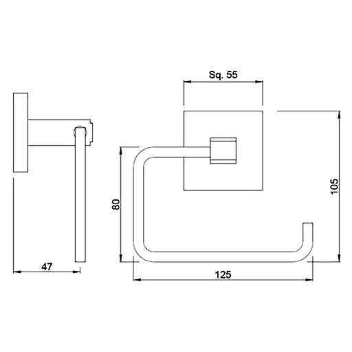 Тримач туалетного паперу Jaquar Kubix Prime AKP-CHR-35751P Хром - фото 2