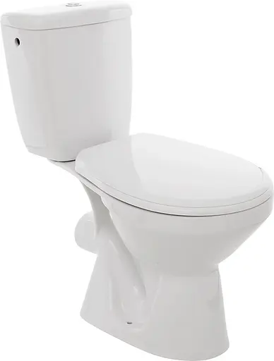 Унитаз-компакт Cersanit Kadda горизонтальный слив боковой подвод с сиденьнм полипропилен K33-005, Белый - фото 2