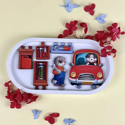 Деревяний пазл-вкладиш Котячий літній будинок (ПСД272) PSD272 - фото 7