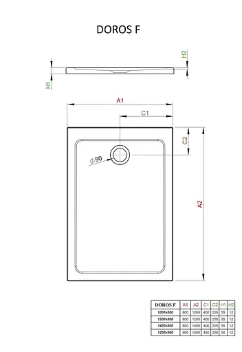 Душовий піддон Radaway Doros F 100x80 SDRF1080-01 - фото 3