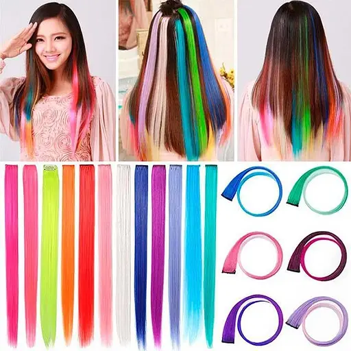 Кольорове пасмо волосся на шпильках 60 см K866-10 - фото 8