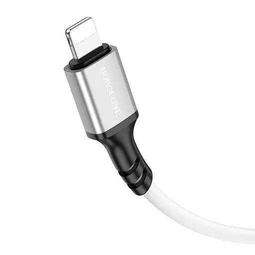 USB-кабель Borofone BX83 Silicone Lightning 1 м білий - фото 3
