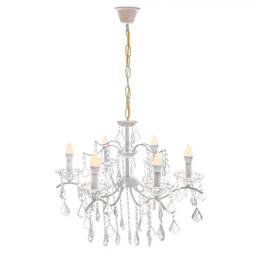Люстра свеча Brille подвесная хрустальная для холла E14 40W WH (BCL-682S/6) - фото 6