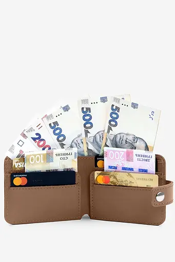 Кожаный портмоне Mini 2.2 карамель - фото 4