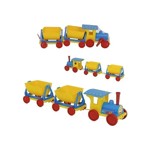 Поїзд-конструктор 013118/1 блакитний 2 прицепа - фото 2