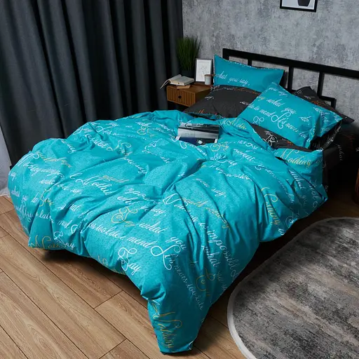 Комплект постільної білизни Moon&Star Бязь Gold Люкс Poetic Night King Size 220x240 наволочки 4х50х70 - фото 5