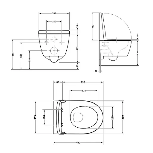 Унитаз подвесной Qtap Taurus безободковый с сиденьем Soft-close QT2433084EUQMB, Черный матовый - фото 2