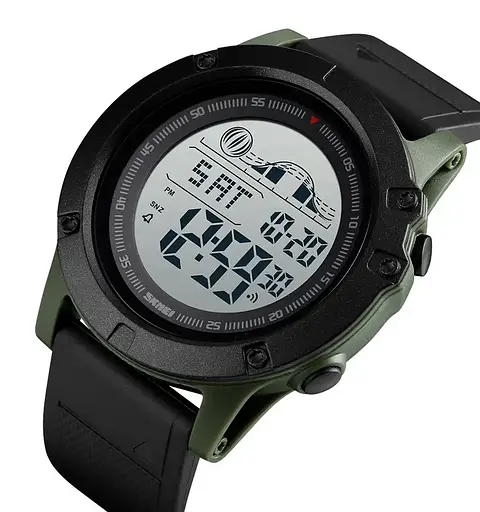 Чоловічий наручний годинник Skmei 1476 (Зелений із білим циферблатом) - фото 2