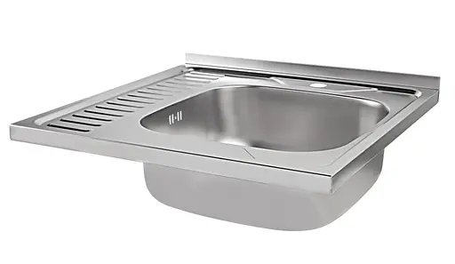 Кухонная мойка Brinex 6060-R 0.6 мм, накладная BRIN6060RSAT06 - фото 3