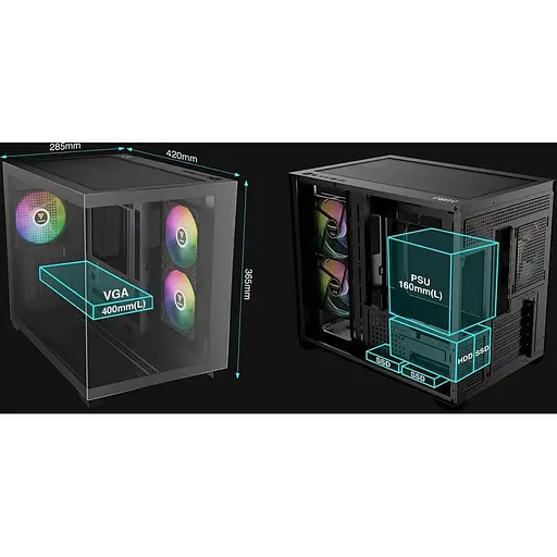 Корпус GAMDIAS AURA GC10M V2 ARGB (4711514503159) Без БП Б/у - фото 9