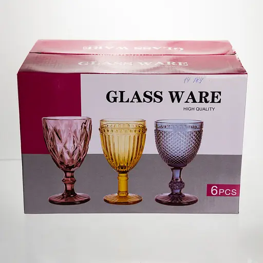 Набор бокалов для вина 6 штук 340 мл винные бокалы на ножке стеклянные фужеры для вина подарочные Yiwu HP-19-189 - фото 4