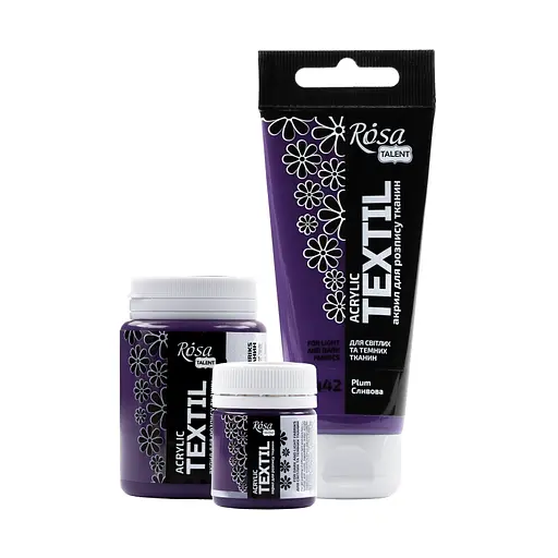 Фарба акрилова для тканин Сливова (42) 60 мл Rosa Talent [CD] - фото 3