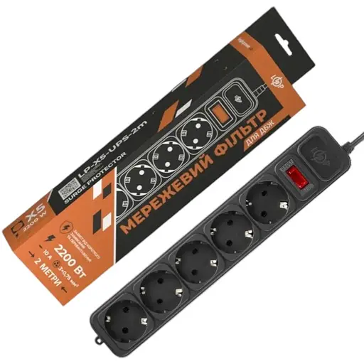 Мережевий фільтр для ДБЖ LP-X5-UPS-2M - фото 1