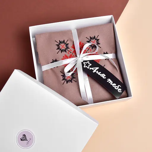 Водоотталкивающий передник универсальный Ideia с этно вышивкой и карманом бежевый (8000035654) - фото 7