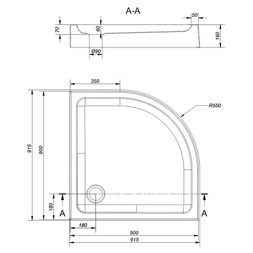 Душовий піддон Cersanit Tako 90x90 S204-004 - фото 2