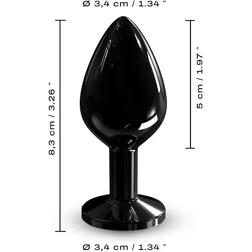Металева анальна пробка з кристалом Dorcel Diamond Plug Black M - фото 5