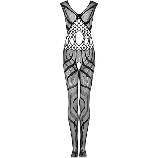 Сетчатый бодистокинг с вырезами и рисунком Obsessive Bodystocking G328 S/M/L, черный - фото 6