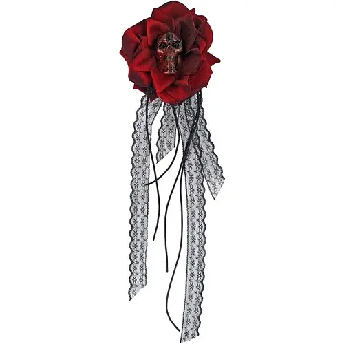 Брошка - заколка Троянда з черепом - фото 1