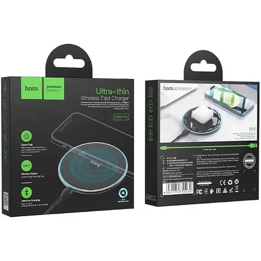 Беспроводная зарядка подставка Hoco CW6 Pro на 15W Type-C 2A черная - фото 7