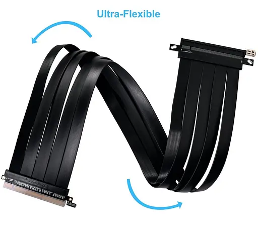 Рейзер кабель для ПК LIAN LI 600mm PCIe 4.0 RISER CABLE (G89.PW-PCI-4-60X) Black - фото 4