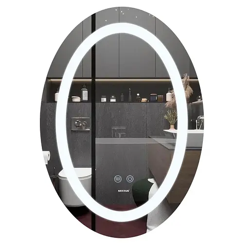 Дзеркало Mixxus Plain MV03-50x70 (LED Touch, антизапотівання, димер, регулювання яскравості) MI6664 - фото 1