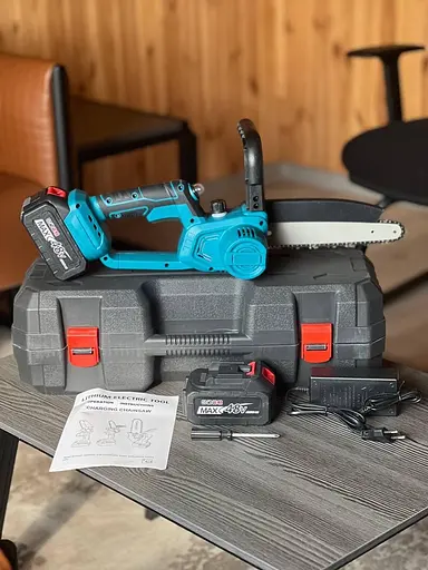 Бездротова акумуляторна міні ланцюгова пилка chain saw 8 дюймів з подачею олії 2 акб і зарядним пристроєм  - фото 8