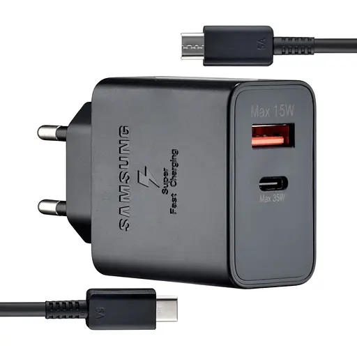 Сетевое зарядное устройство для Samsung S22 35W With Cable Type-C to Type-C High c0py Черный - фото 1